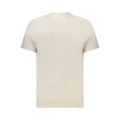 Beige Cotton Men T-Shirt
