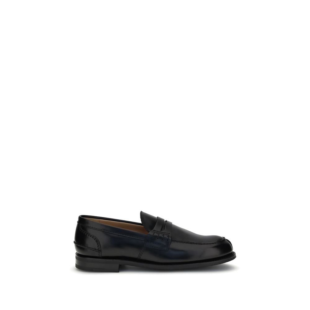 Black Calf Leather Bos Taurus Slip-On Loafers