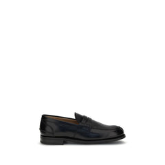 Black Calf Leather Bos Taurus Slip-On Loafers