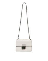 White Rosalia Small Calfskin Chain Shoulder Strap Bag