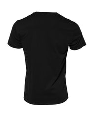 Black Logo Plaque Cotton Crew Neck T-Shirt