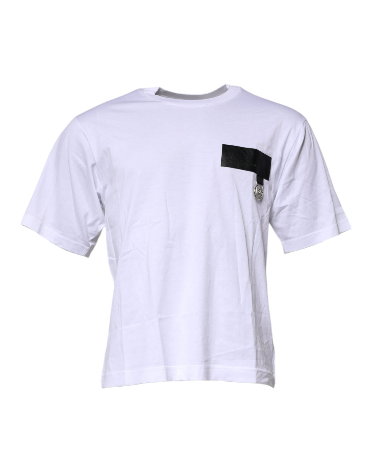 White Logo Crew Neck Short Sleeves T-Shirt