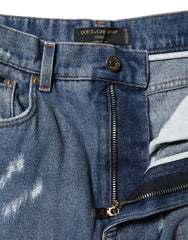 Blue AMBER Tattered High Waist Denim Jeans 