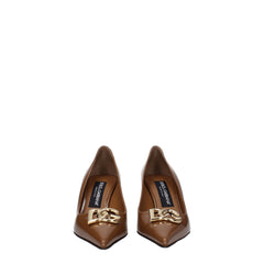 Brown Leather High Heel Pumps