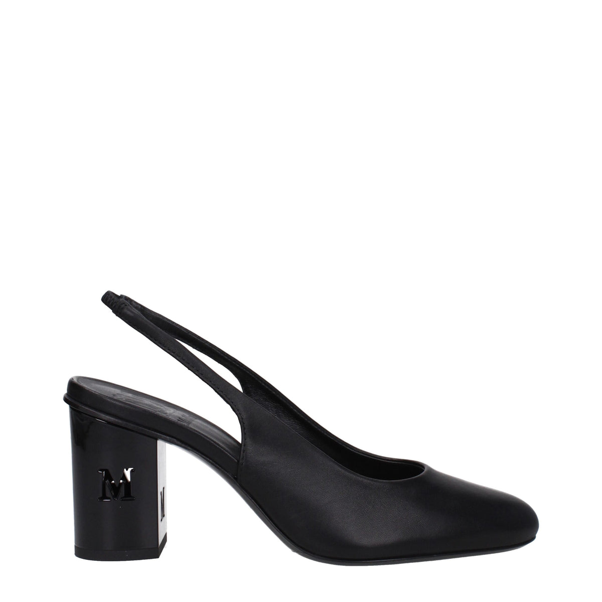 Black Leather High Heel Pumps
