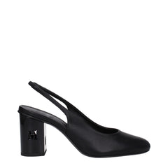 Black Leather High Heel Pumps