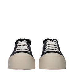 Black Leather Chunky Sneakers