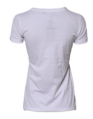 White Cotton Crew Neck Short Sleeves T-Shirt
