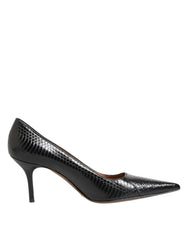 Black Exotic Leather Stiletto Pumps Shoes