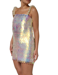 Multicolor Sequin Holographic Mini  Dress