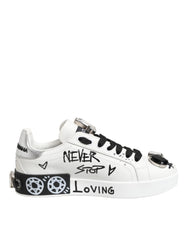 White Portofino Crystal Sneakers Shoes
