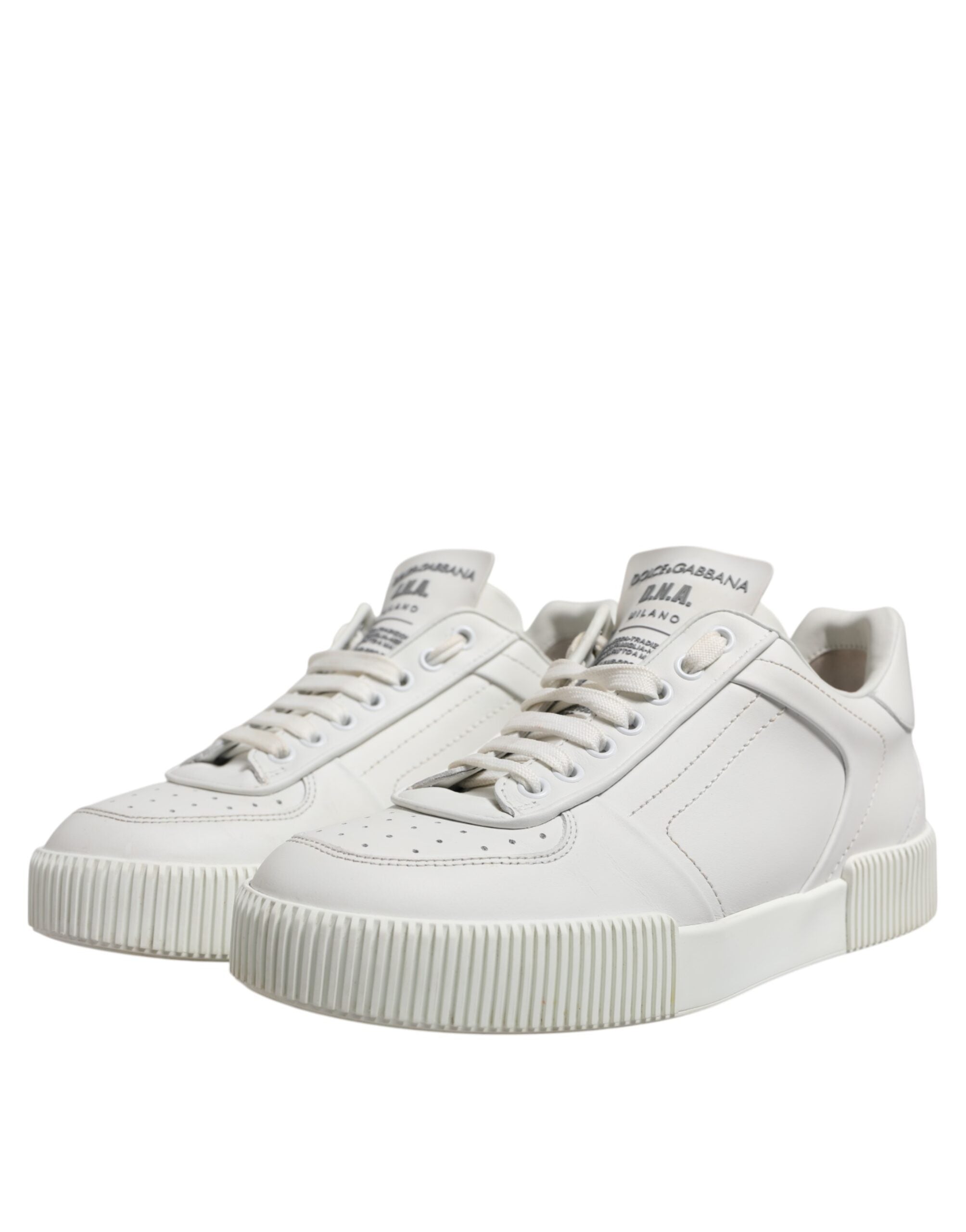 White Miami Leather Low Top Sneakers Shoes