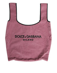Pink Cotton Velvet DG MILANO Shoulder Shopping Borse Bag