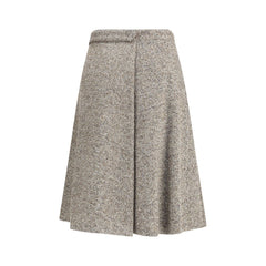 Virgin wool midi skirt