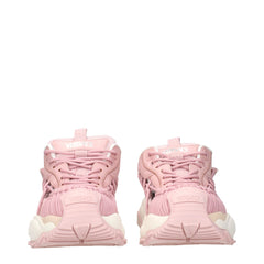 Pink Leather Chunky Sneakers