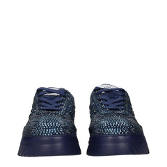 Blue Fabric Chunky Sneakers