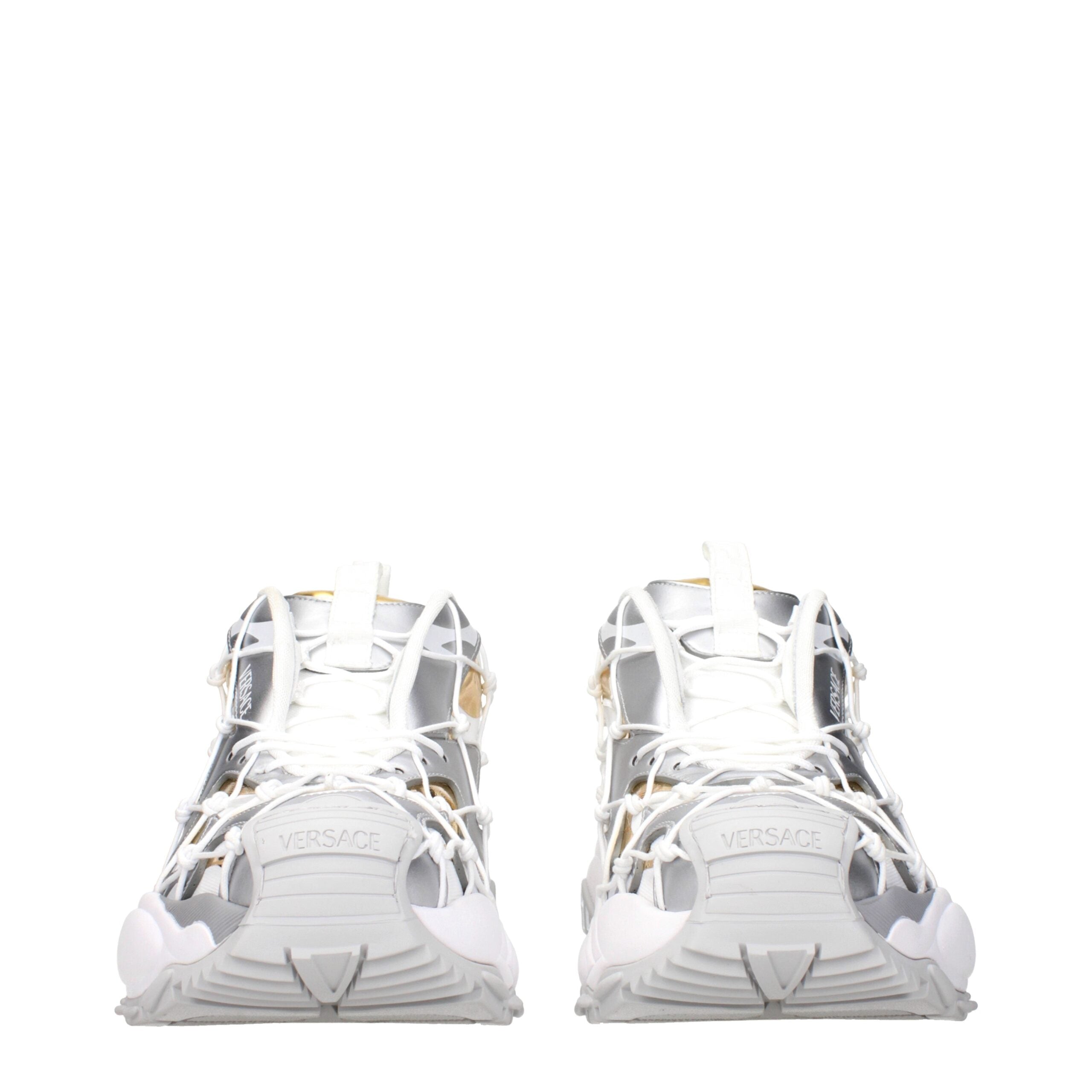 White Fabric Athletic Sneakers