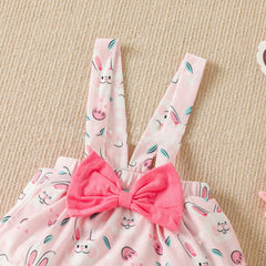Children's Easter Short Sleeved Kazakhstan Suspender Skirt Knee Pad Suit