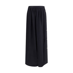 Black Fleece Wool Long Skirt