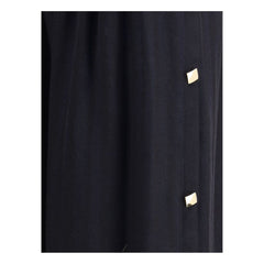 Black Fleece Wool Long Skirt