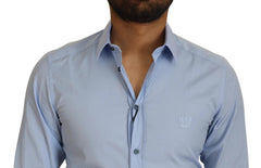 Light Blue Cotton Slim Fit Dress Shirt