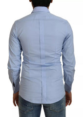 Light Blue Cotton Slim Fit Dress Shirt
