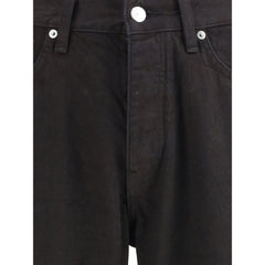 Black Cotton Relaxed Fit Jeans