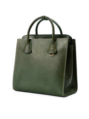 Green Leather Tote Bag
