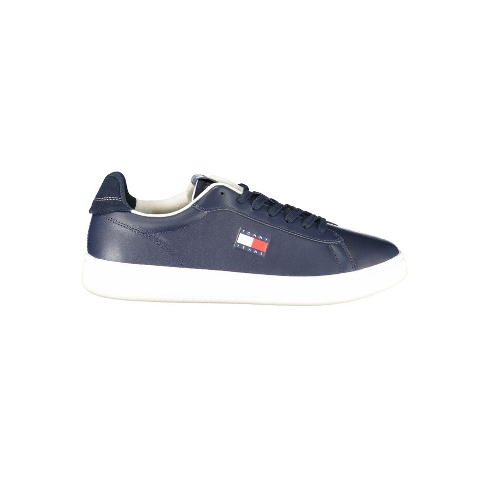 Blue Polyurethane Men Sneaker