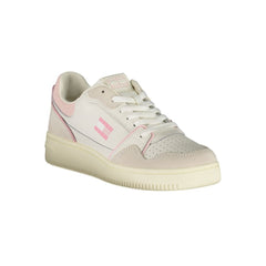 White Polyurethane Women Sneaker