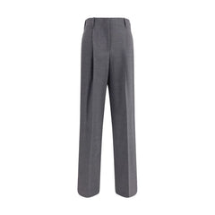 Gray Elastane Casual Pants