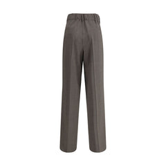 Gray Elastane Dress Pants