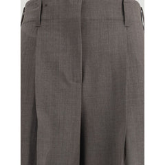 Gray Elastane Dress Pants