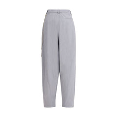 Gray Polyester Casual Pants