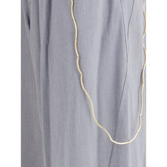 Gray Polyester Casual Pants