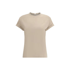 Beige Elastane T-Shirt