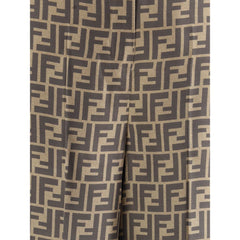 Monogram pattern silk Pants