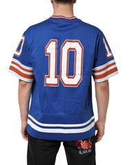 Blue Cotton DG Logo Mesh Jersey T-Shirt