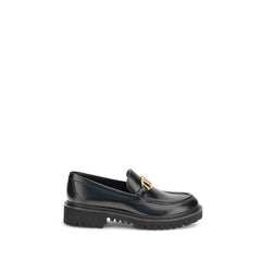 Black Leather Slip-On Loafers