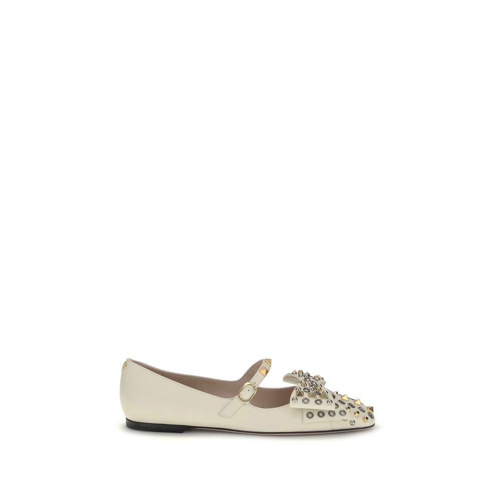 Beige Goatskin Ballet Flats