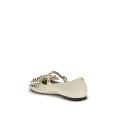 Beige Goatskin Ballet Flats