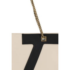 حقيبة كتف من جلد الحمل البيج Ovis Aries Aries