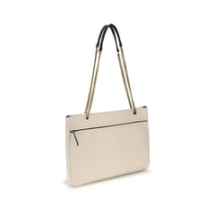 Beige Calf Leather Bos Taurus Shoulder Bag