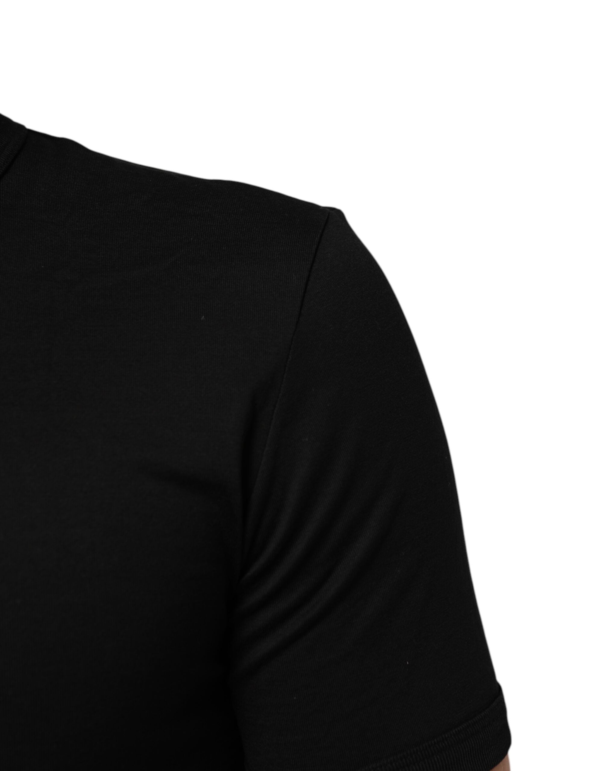 Black Cotton Plain V-Neck Men's Shirt T-shirt