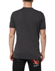 Black Charcoal DG Logo V-Neck Men's T-shirt