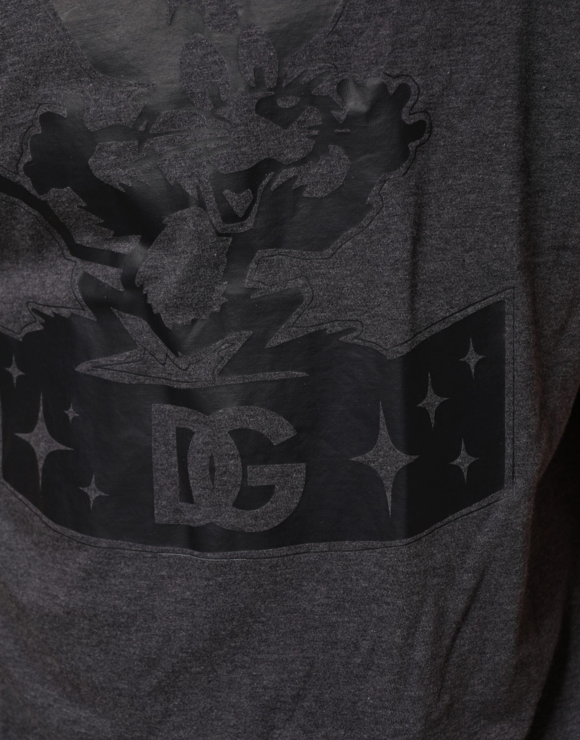 Black Charcoal DG Logo V-Neck Men's T-shirt