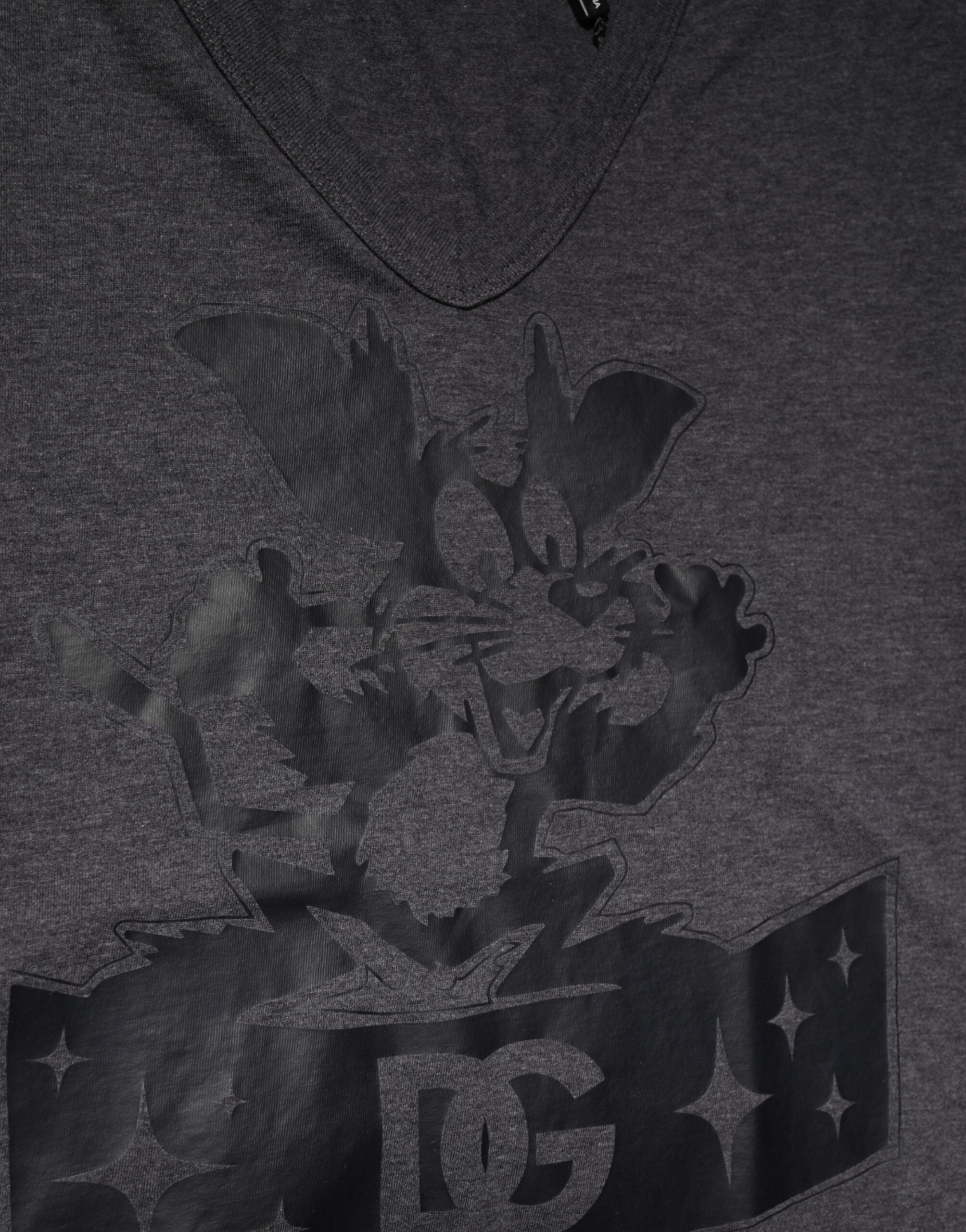 Black Charcoal DG Logo V-Neck Men's T-shirt