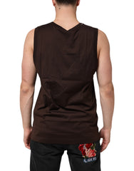 Brown Cotton Sleeveless Underwear Men Tank Top