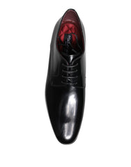 Men Dress Black Calfskin Leather Derby Shoes