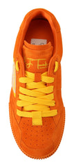 Orange Leather Pj Tucker Men Sneakers Shoes